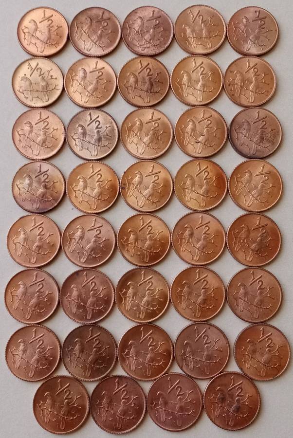 1970 Republic 1/2c in lustrous uncirculated condition