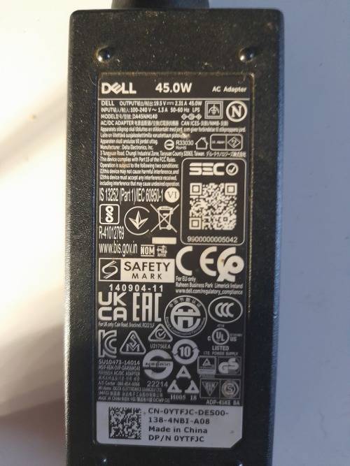 Original 45W Dell laptop charger