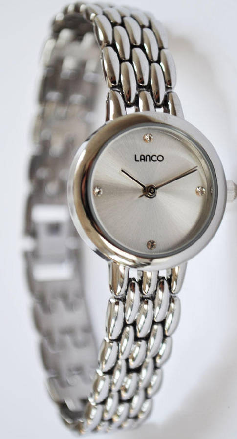 *BRAND NEW* Lanco Silver Round Bracelet watch with Necklace and Earrings **Beautiful Timepiece**