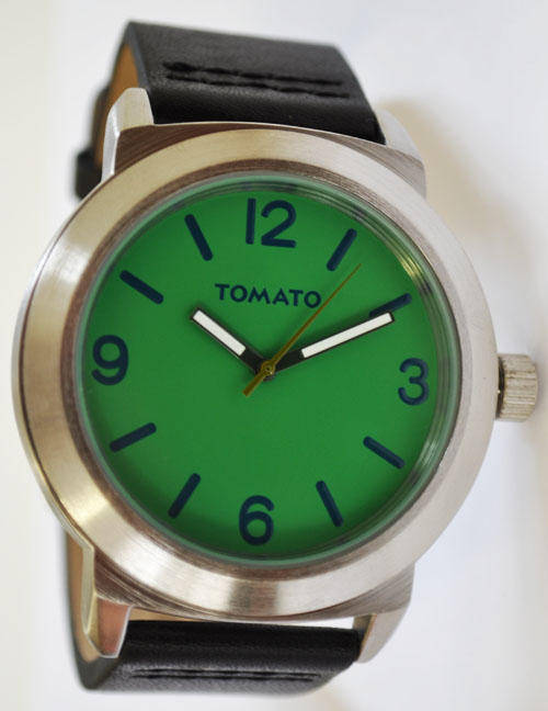 *Brand New*Tomato Men's Green and Navy Dial and Black Leather Watch T163122 *STUNNING*