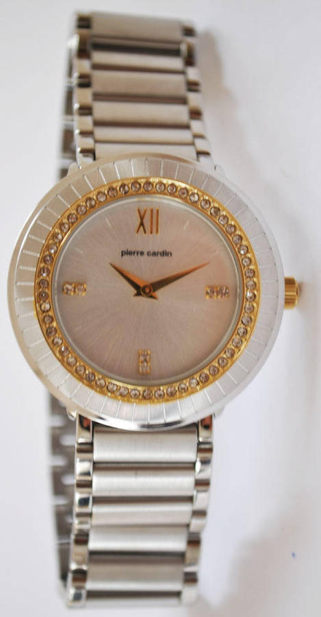 *Brand New* Pierre Cardin Two Tone Ladies Watch with Stones P856405 *Feminine and Pretty*