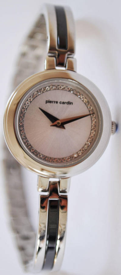 *Brand New* Pierre Cardin White Dial Ladies Stainless Steel Watch with Stones P556407 *Pretty*