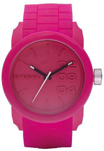 *Brand New* Diesel Ladies Pink Silicone Watch with Pink Dial and Black & White Markers DZ1439