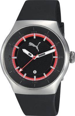 BRAND NEW  PUMA Men's Sport Watch with Black Polyurethane Band and Black and Red Dial  PU102551005