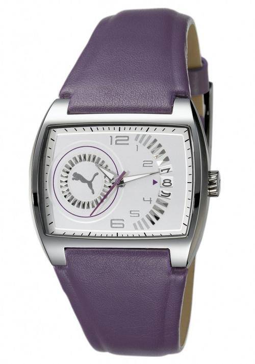 BRAND NEW  PUMA Women's PU102372002 Trail Purple Strap Watch with Purple Accents on a Silver Dial