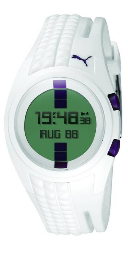 BRAND NEW PUMA Women's PU910482001 Shift White Digital Watch with Purple Accents**SPORTy*