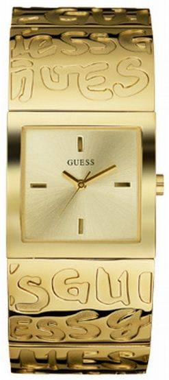 *Brand New*GUESS Womens W95096L1 Square Gold Stainless Steel Watch with Guess Logo Design *Stunning*