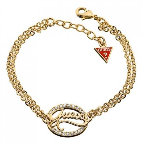 *Brand New* Magnificent Guess Ladies Adjustable Gold Diamante Logo Bracelet *Guess certificate*