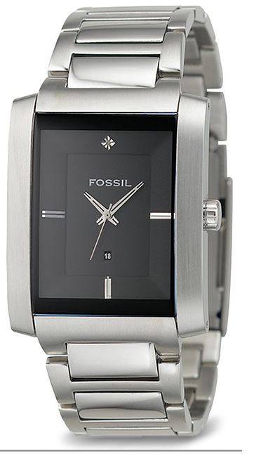 BRAND NEW Fossil FS4375 Stainless Steel Black IP Diamond Dial 50M Mens Watch