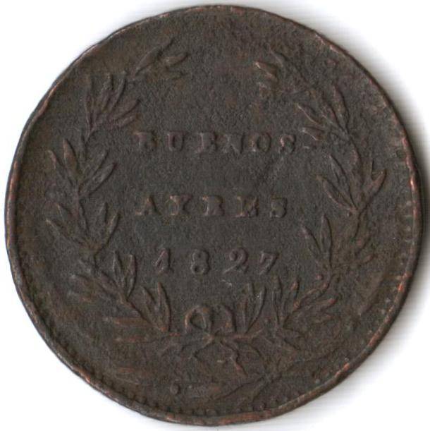 Buenos Aires 5/10 Real 1827 *rare* - in used condition
