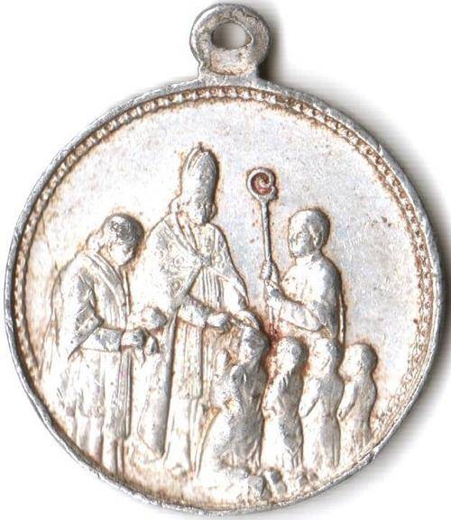 Souvenir of confirmation Catholic pendant 'old' - aluminium
