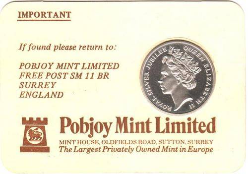 Pobjoy Mint membership card 1977 with collector's coin & letter