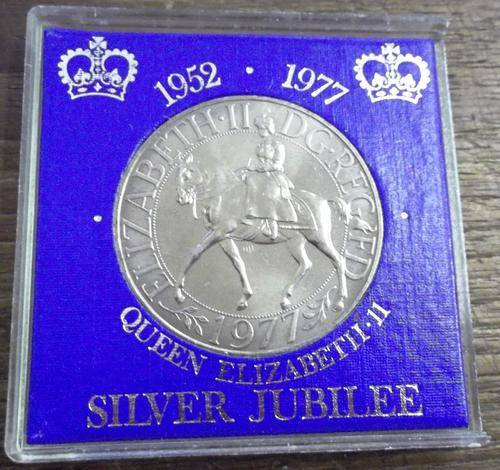 Queen Elizabeth Silver Jubilee Crown, encased - 1977