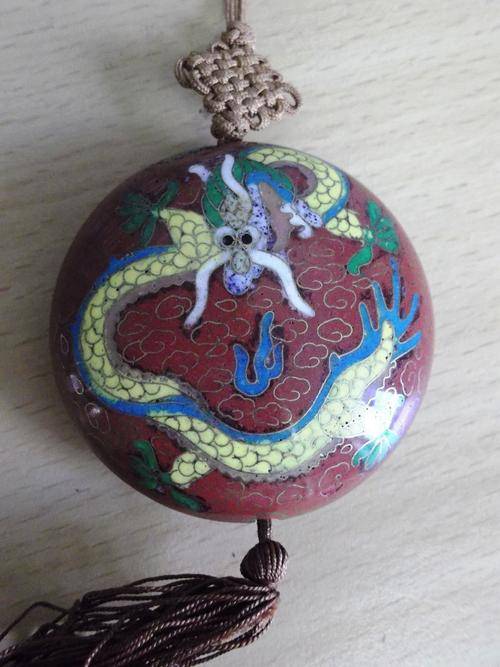 Vintage dragon/bird cloisonne pendent - as per photos