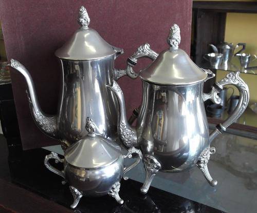 Silver plated 3 piece tea set - as per photos