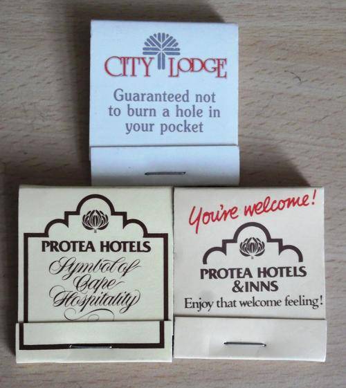 Vintage, City Lodge & Protea Hotels(x2) matchbooks - unused