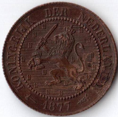 Netherlands 2 1/2 Cents 1877 - great detail