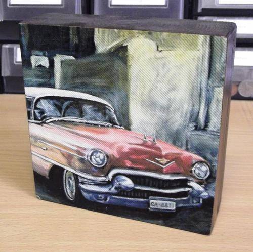Mixed medium transfer on block wood - as per photos