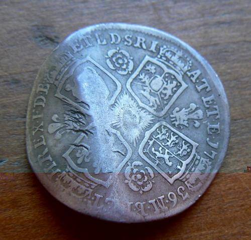 1736 Great Britain silver George II Shilling - bent