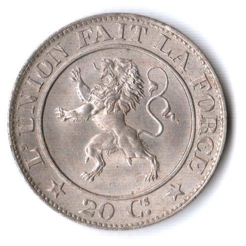 Belgium 20 Centimes 1861 excellent as new