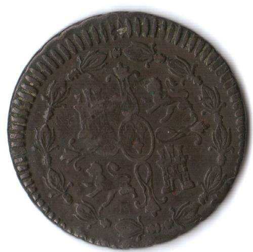Spain 8 Maravedis 1813 with C counterstamp on obverse