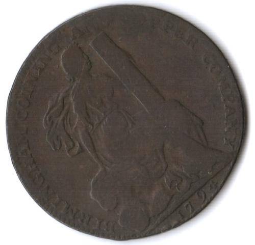1794 Birmingham Halfpenny token - Breeches and Glove Manufactory