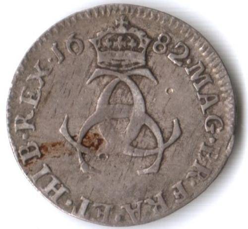 Great Britain silver 3 Pence 1682 Charles II