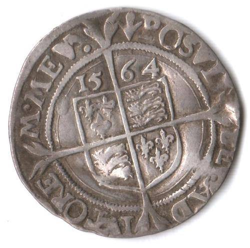Tudor England Elizabeth 1 silver hammered 6 Pence 1564, great coin