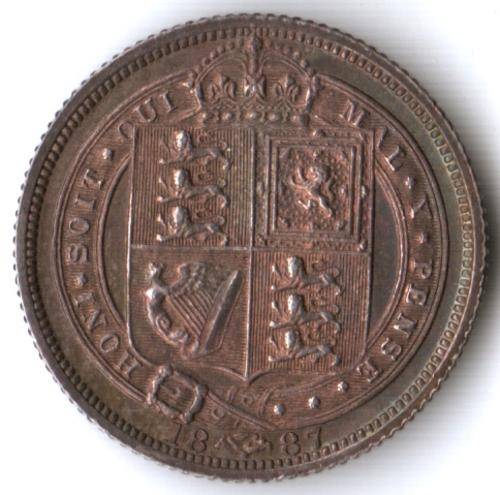 1887 Great Britain silver 6 pence *excellent*