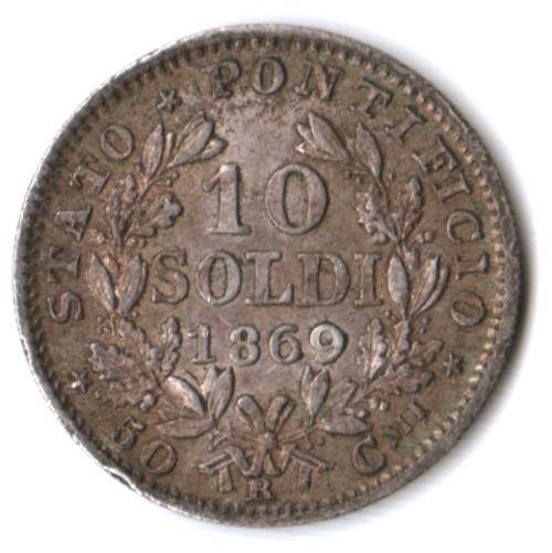 1869 Italy Naples & Sicily silver 10 Soldi