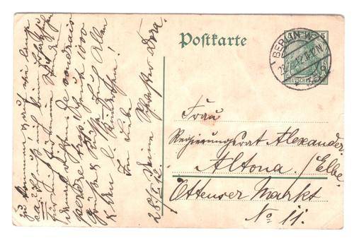 Postal history postcard with printed stamp Berlin 1912