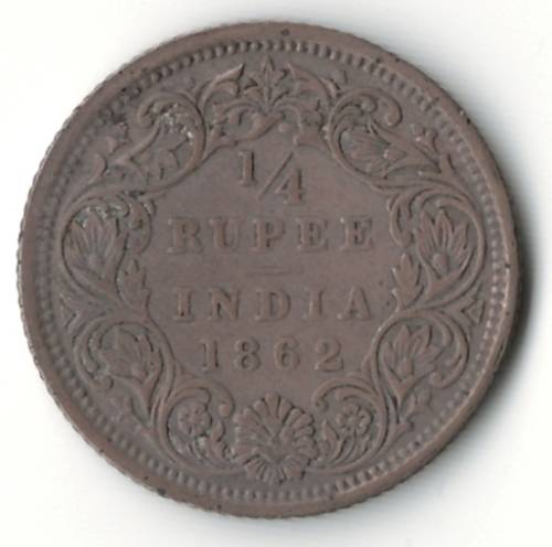 1862 India 1/4 Rupee *silver