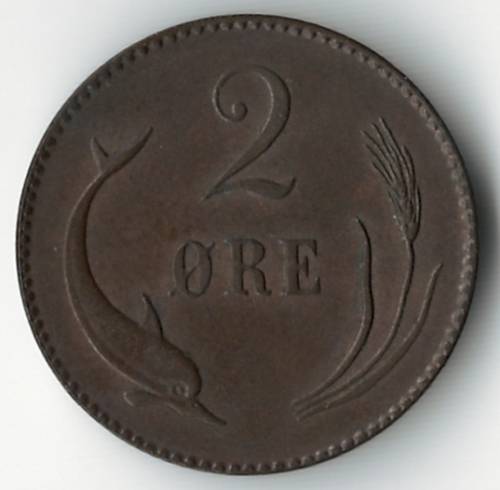 1875 Denmark 2 Ore