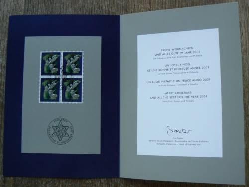 Switzerland 2000 lot of 36 officially cancelled stamps, 4 booklets + card with block of 4 - CV$150+