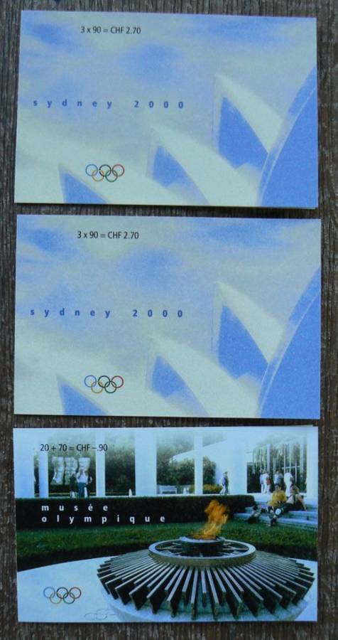 Switzerland 2000 lot of 36 officially cancelled stamps, 4 booklets + card with block of 4 - CV$150+