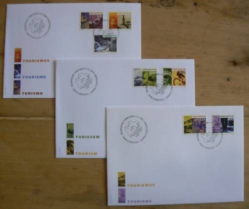 Switzerland 2000 & 2001 lot of 3 FDCs - tourism