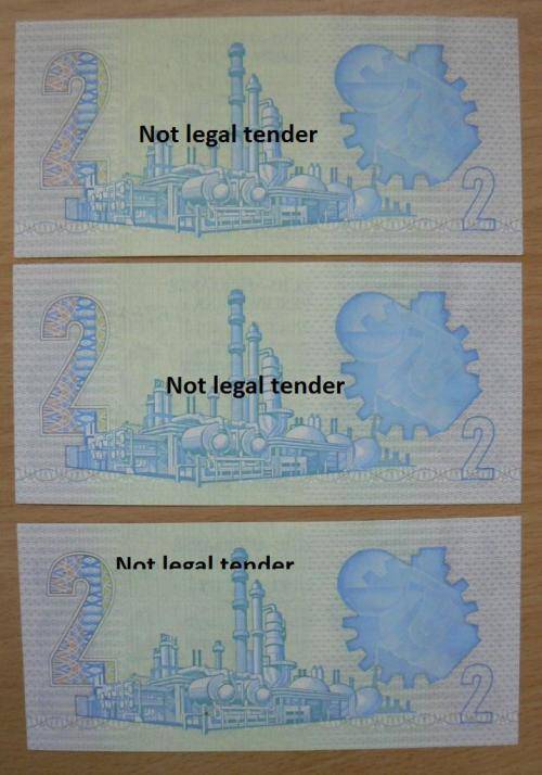Lot of 3 De Jongh 4th Issue R2 notes - UNC in sequence - A3/65