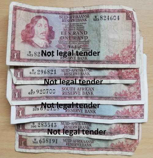 Lot of 17 old SA banknotes - mostly well used