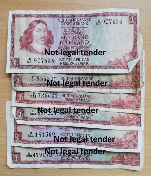 Lot of 17 old SA banknotes - mostly well used