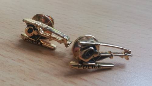 Pair of vintage gold-plated helicopter pins
