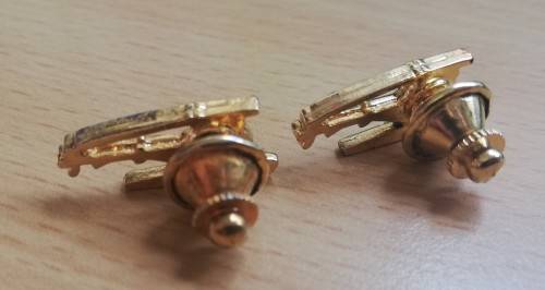 Pair of vintage gold-plated helicopter pins