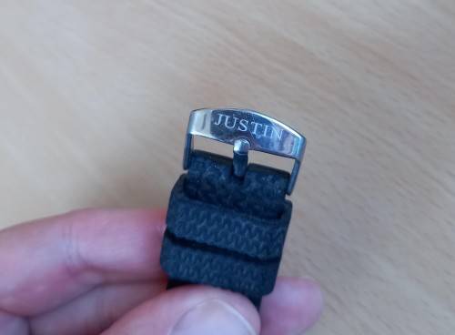Gents Justin multifunctional watch with rubber strap, new battery, working