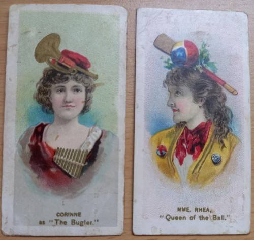 1889 Rare Duke`s cigarette cards: lot of 7 Fancy Dress, poor condition