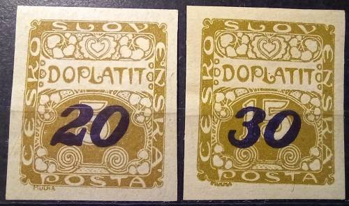Czechoslovakia lot of 9 postage dues 1924 to 1927 MH