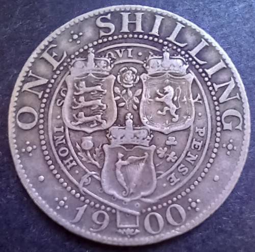 1900 Great Britain silver shilling
