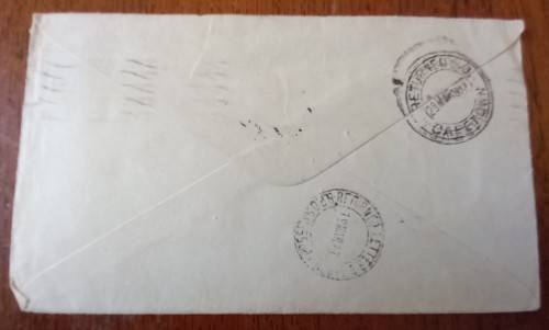 1947 SA Union cover Johannesburg to Southern Rhodesia, unclaimed, returned