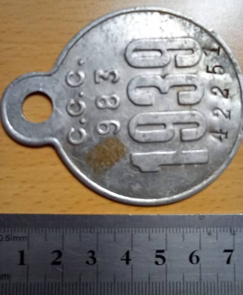 1939 Cape Town (CCC) license disk