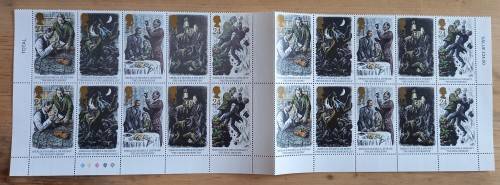 1993 Great Britain Sherlock Holmes FDC + 2 MNH attached sheets of 10