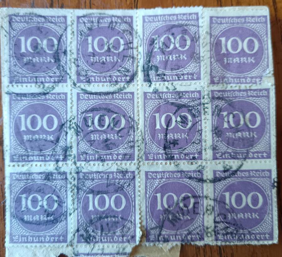 German Reich 1923 inflation multiples used on piece