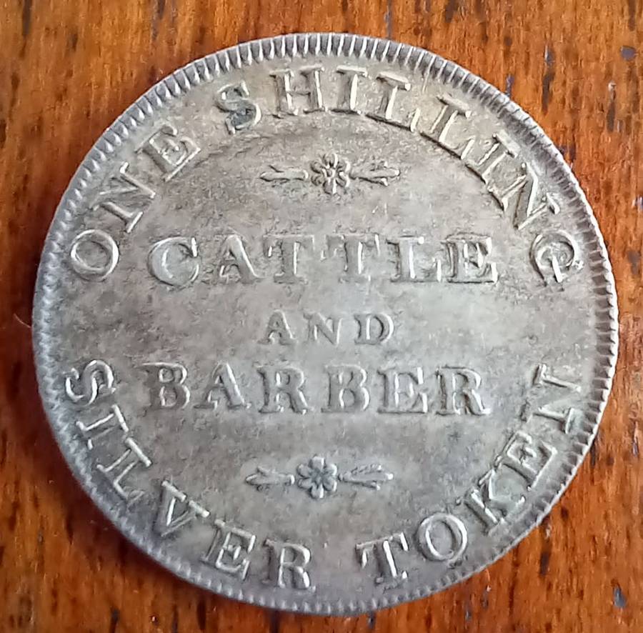1811 York silver 1 Shilling token Castle & Barber - price reduced!